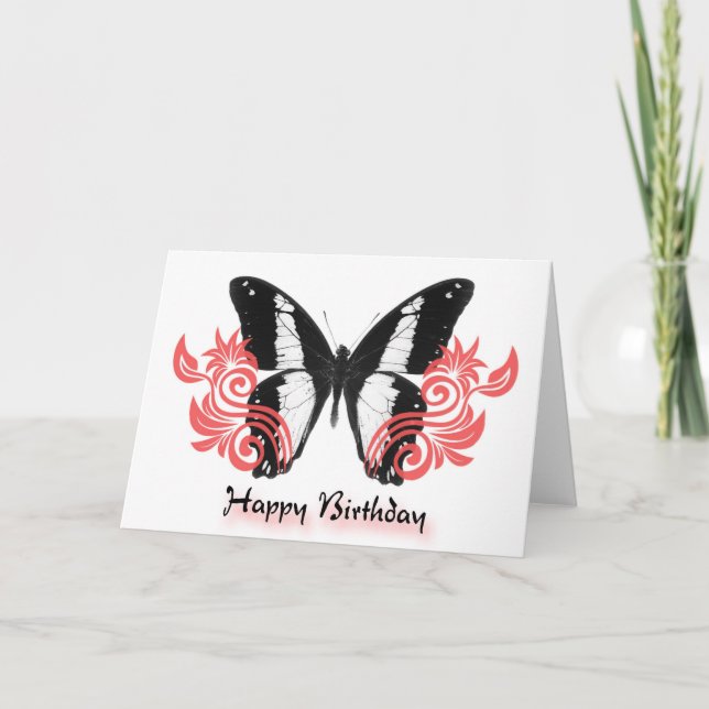 tarjeta de cumpleaños de mariposa (Anverso)
