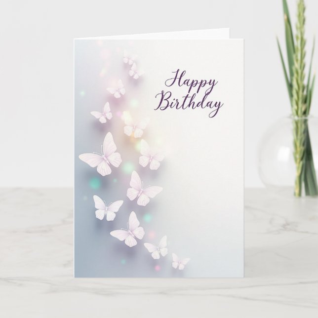 Tarjeta de cumpleaños de mariposa de ensueño (Anverso)