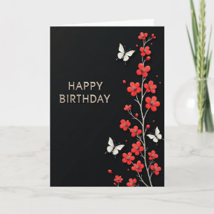 Tarjeta de cumpleaños de mariposa elegante