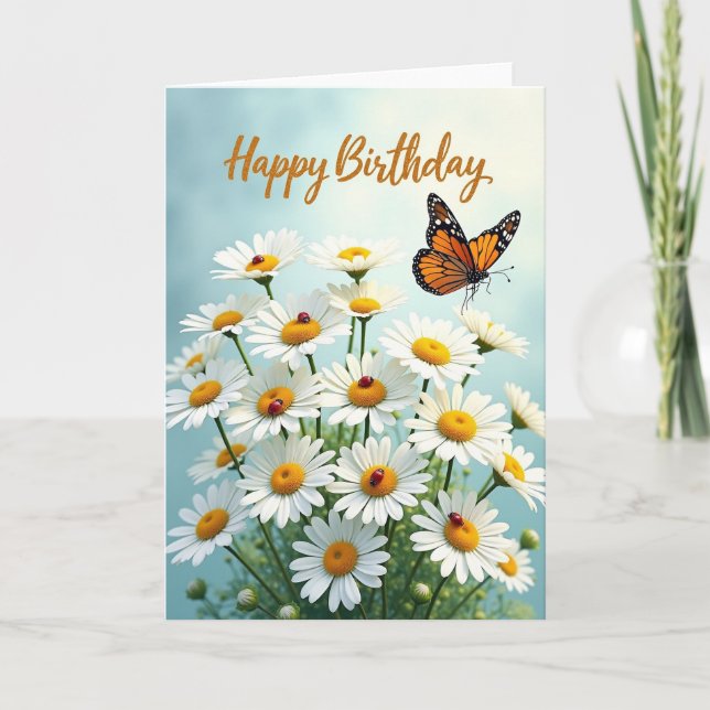Tarjeta de cumpleaños de mariposa naranja (Anverso)