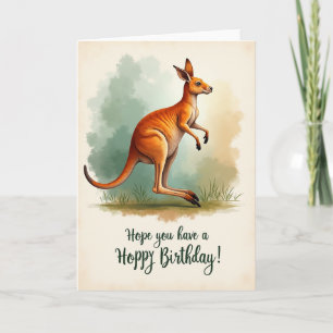 Tarjeta de cumpleaños de marsupial artístico
