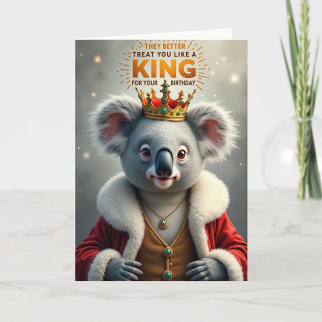 Tarjeta de cumpleaños de marsupial coronada dulce (Anverso)