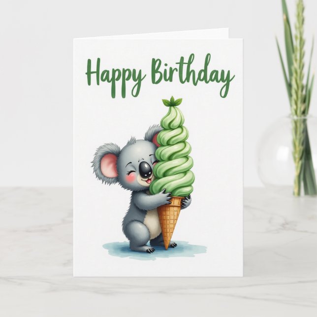 Tarjeta de cumpleaños de marsupial dulce (Anverso)