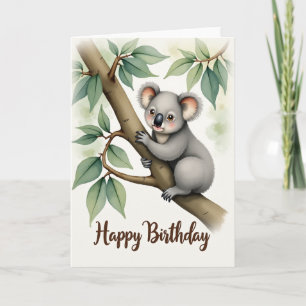 Tarjeta de cumpleaños de marsupial esponjoso dulce