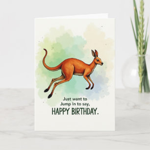 Tarjeta de cumpleaños de marsupial saltarín alegre