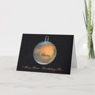 Tarjeta de cumpleaños de Marte del planeta
