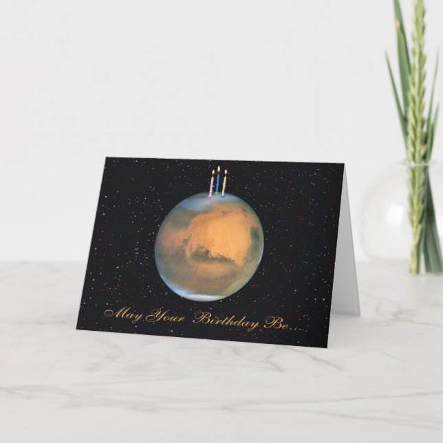 Tarjeta de cumpleaños de Marte del planeta (Anverso)