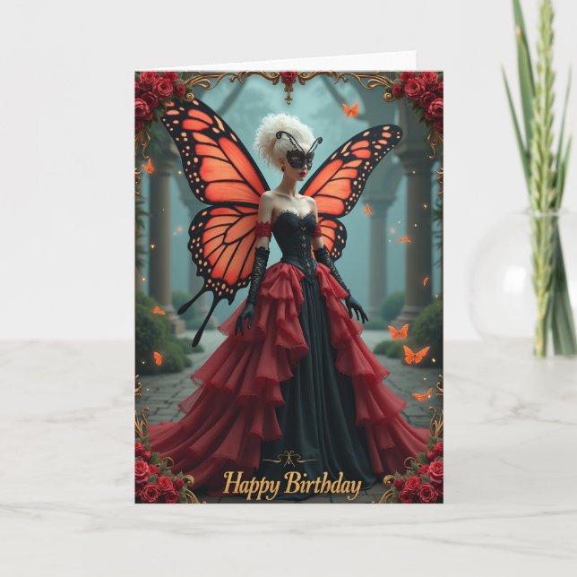 Tarjeta de cumpleaños de Mascarada Regia (Anverso)