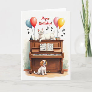 Tarjeta de cumpleaños de mascotas musicales