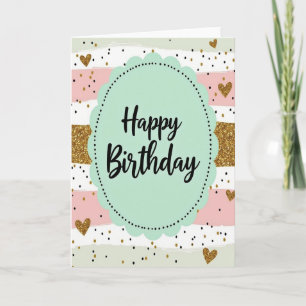 Tarjeta de cumpleaños de medallón de aqua