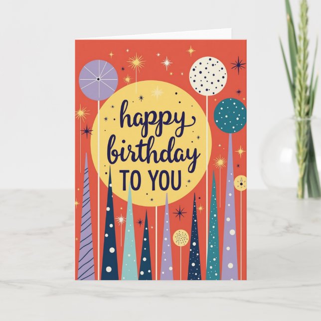 Tarjeta de cumpleaños de mediados de siglo (Anverso)