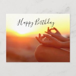 Tarjeta de cumpleaños de meditación de yoga el ded