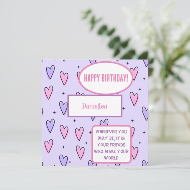Tarjeta de cumpleaños de mejor amigo personalizado (Anverso de pie)