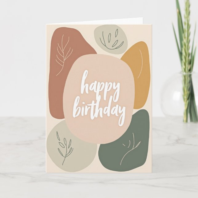 Tarjeta de cumpleaños de melocotón suave (Anverso)