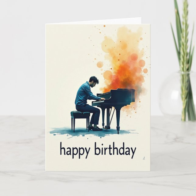 Tarjeta de cumpleaños de melodía artística (Anverso)