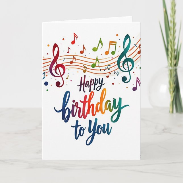 Tarjeta de cumpleaños de melodía vibrante (Anverso)
