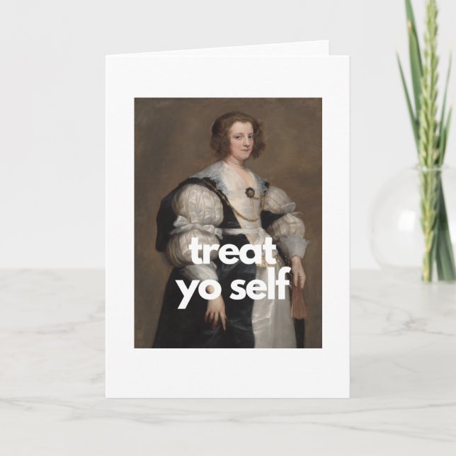 tarjeta de cumpleaños de meme de arte auto-clásico (Anverso)