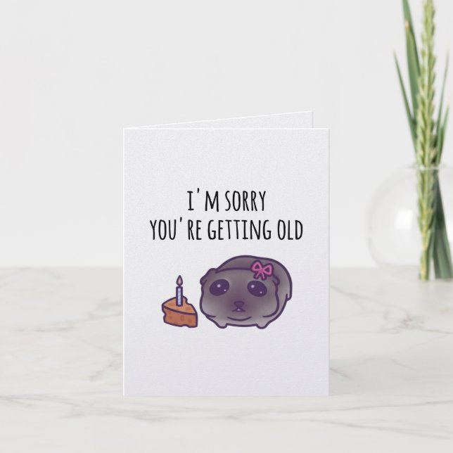 Tarjeta de cumpleaños de meme de hámster triste |  (Anverso)