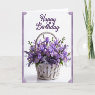 Tarjeta de cumpleaños de mimbre floral dulce