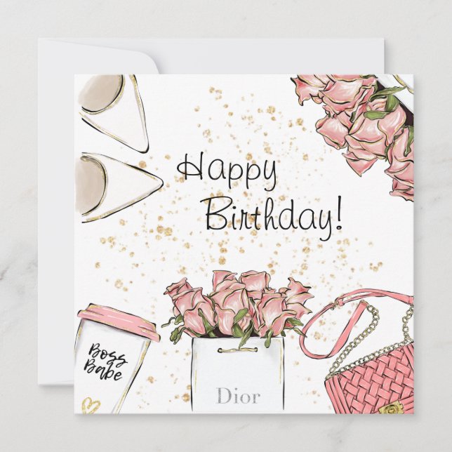 Tarjeta de cumpleaños de moda (Anverso)
