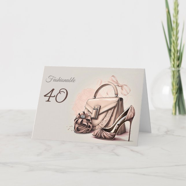 Tarjeta de cumpleaños de moda para las mujeres - P (Anverso)