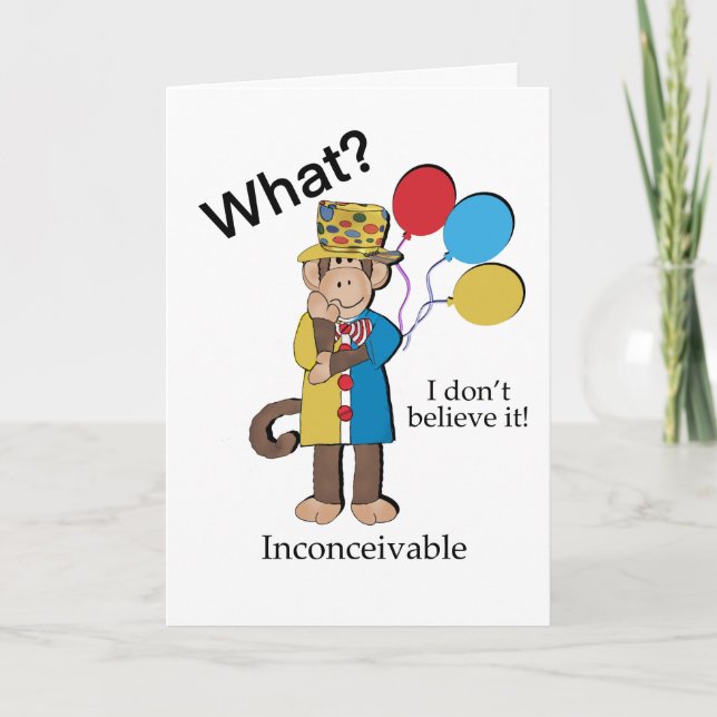 Tarjeta de cumpleaños de mono de envejecimiento (Anverso)