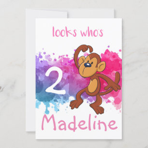 Tarjeta de cumpleaños de mono personalizada