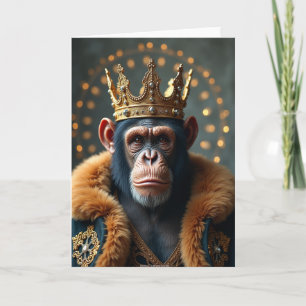 Tarjeta de cumpleaños de mono regio