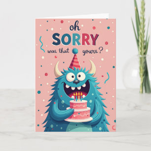 Tarjeta de cumpleaños de monstruo divertido