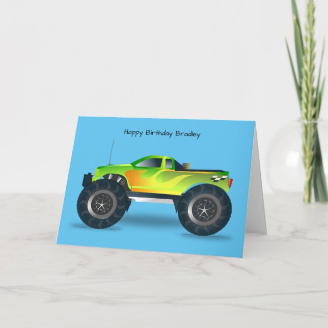 Tarjeta de cumpleaños de monstruo verde (Anverso)