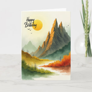 Tarjeta de cumpleaños de montaña