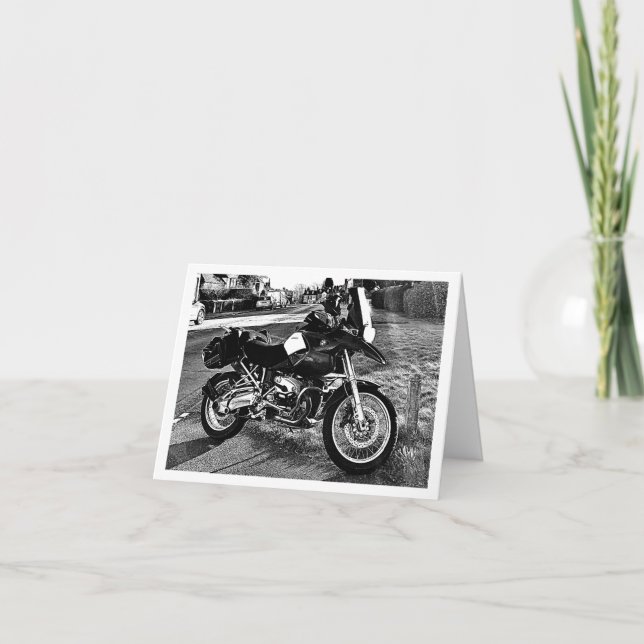 Tarjeta de cumpleaños de moto BMW (Anverso)