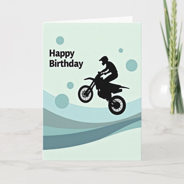 Tarjeta de cumpleaños de motocicleta de aventura c (Anverso)