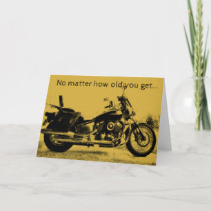 Tarjeta de cumpleaños de motocicleta de estilo vin