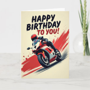Tarjeta de cumpleaños de motocicleta Dynamic Birth