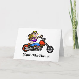 Tarjeta de cumpleaños de motocicleta para mujer