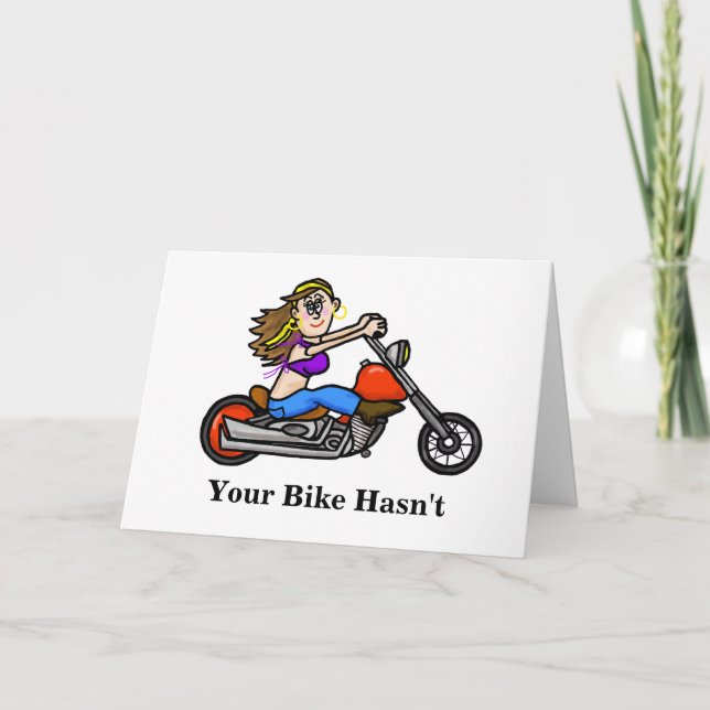 Tarjeta de cumpleaños de motocicleta para mujer (Anverso)