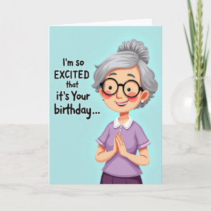 Tarjeta de cumpleaños de mujer alegre