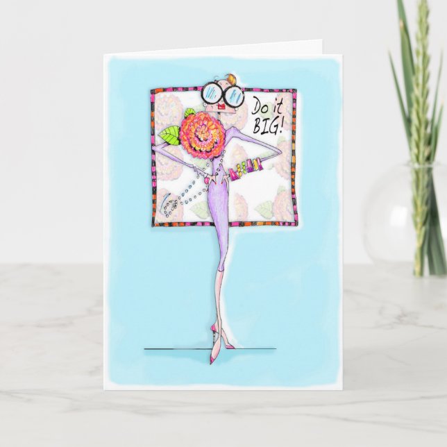 Tarjeta de cumpleaños de mujer divertida, amiga de (Anverso)