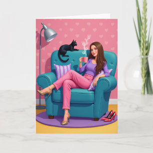 Tarjeta de cumpleaños de mujer elegante