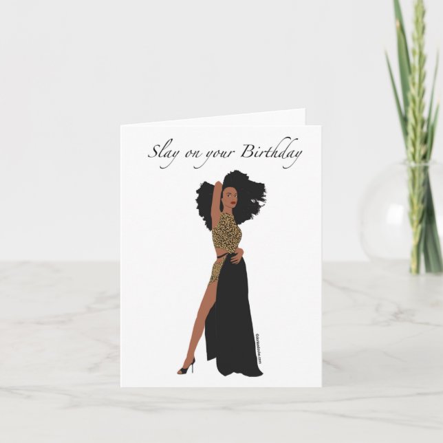 Tarjeta de cumpleaños de mujer negra (Anverso)
