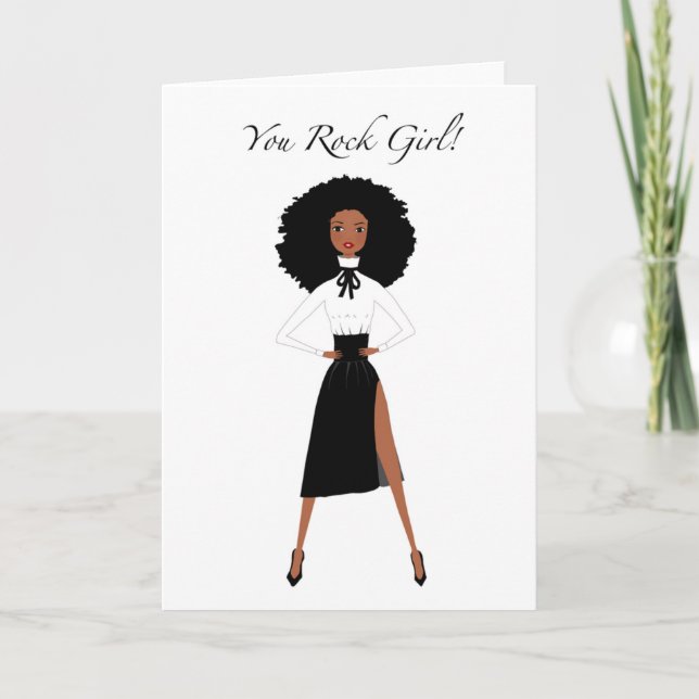 Tarjeta de cumpleaños de mujer negra (Anverso)