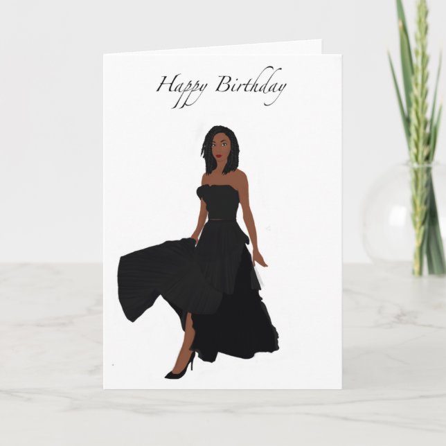 Tarjeta de cumpleaños de mujer negra (Anverso)