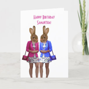 Tarjeta de cumpleaños de mujeres con animales dive