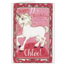 Tarjeta de cumpleaños de muñeca de unicornio perso