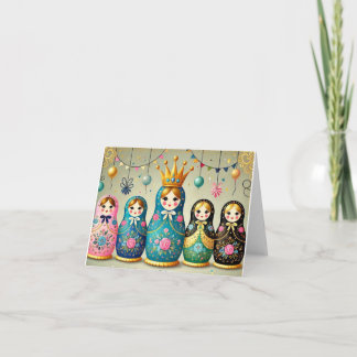 Tarjeta de cumpleaños de muñeca rusa