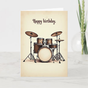Tarjeta de cumpleaños de música de batería