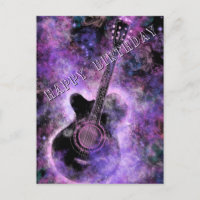 Tarjeta de cumpleaños de música de guitarra de roc