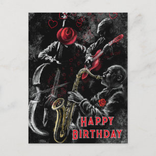 Tarjeta de cumpleaños de música de jazz