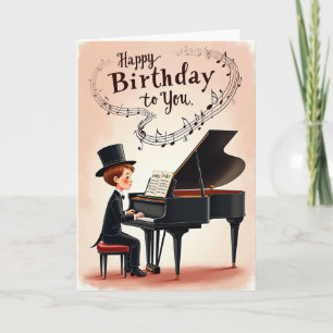 Tarjeta de cumpleaños de música elegante